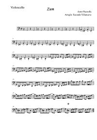 Piazzolla - Zum for cello - Instrument part - First page